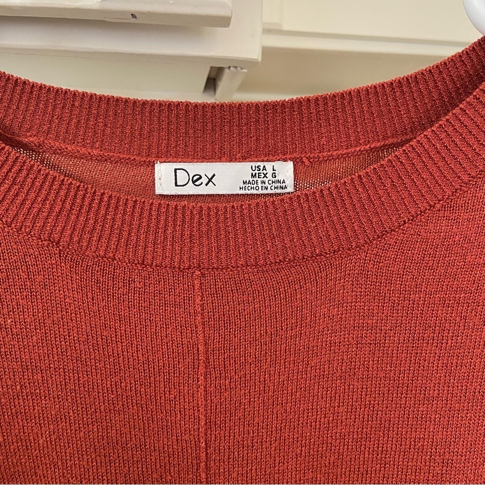 Rust Knit Tie Front Sweater - Picture 3 of 4